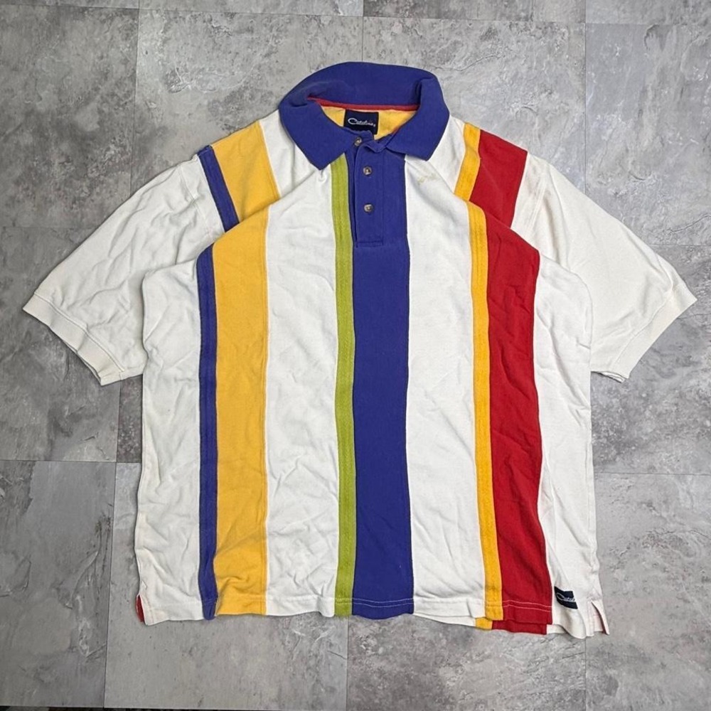 Vintage striped Catalina golf polo